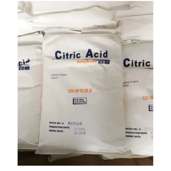 industrial citric acid supplier bags
