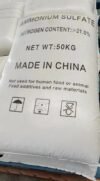 Granular ammonium sulfate fertilizer bags