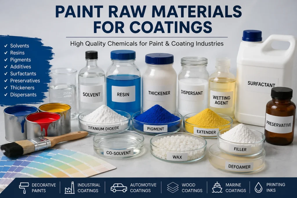 Paint raw materials for coatings